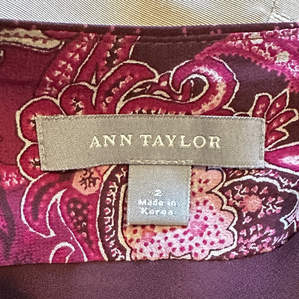 Ann Taylor Pink Paisley A-Line Skirt - Picture 4 of 4